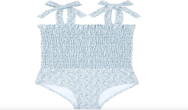 Slate Floral Smocked One Piece main image 0
